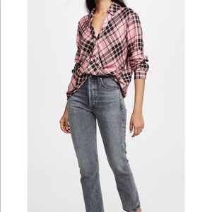Splendid Beckett Pink Plaid Wrap Top